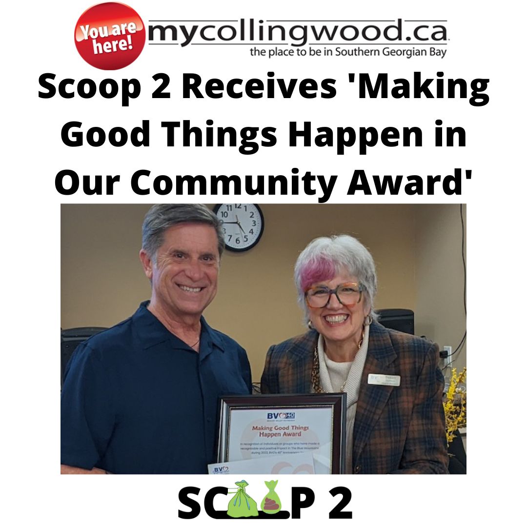 MyCollingwood.ca Scoop 2 Receives 'Making Good Things Happen in Our Community Award'